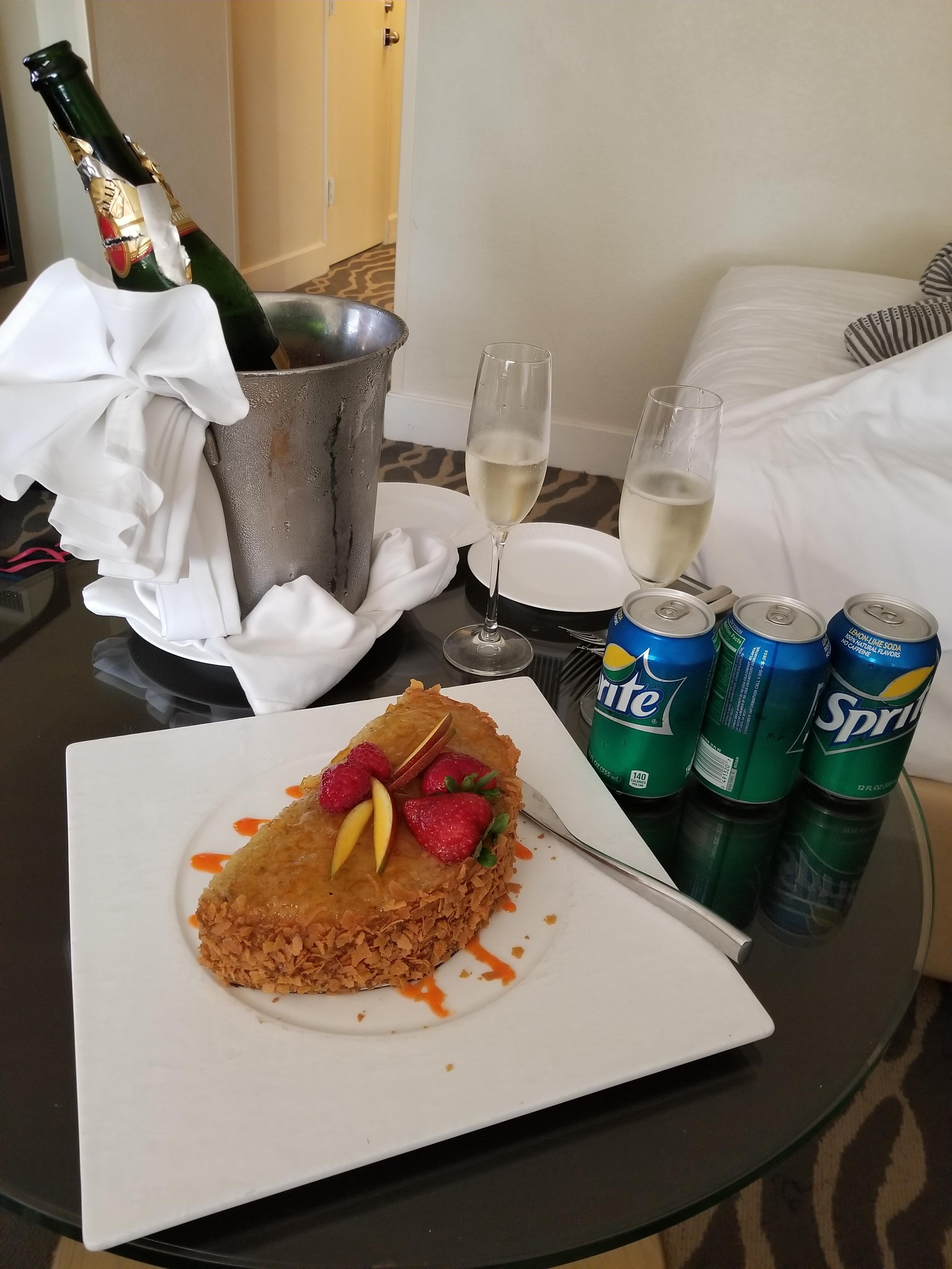 Birthday spread complimentary of the hotel