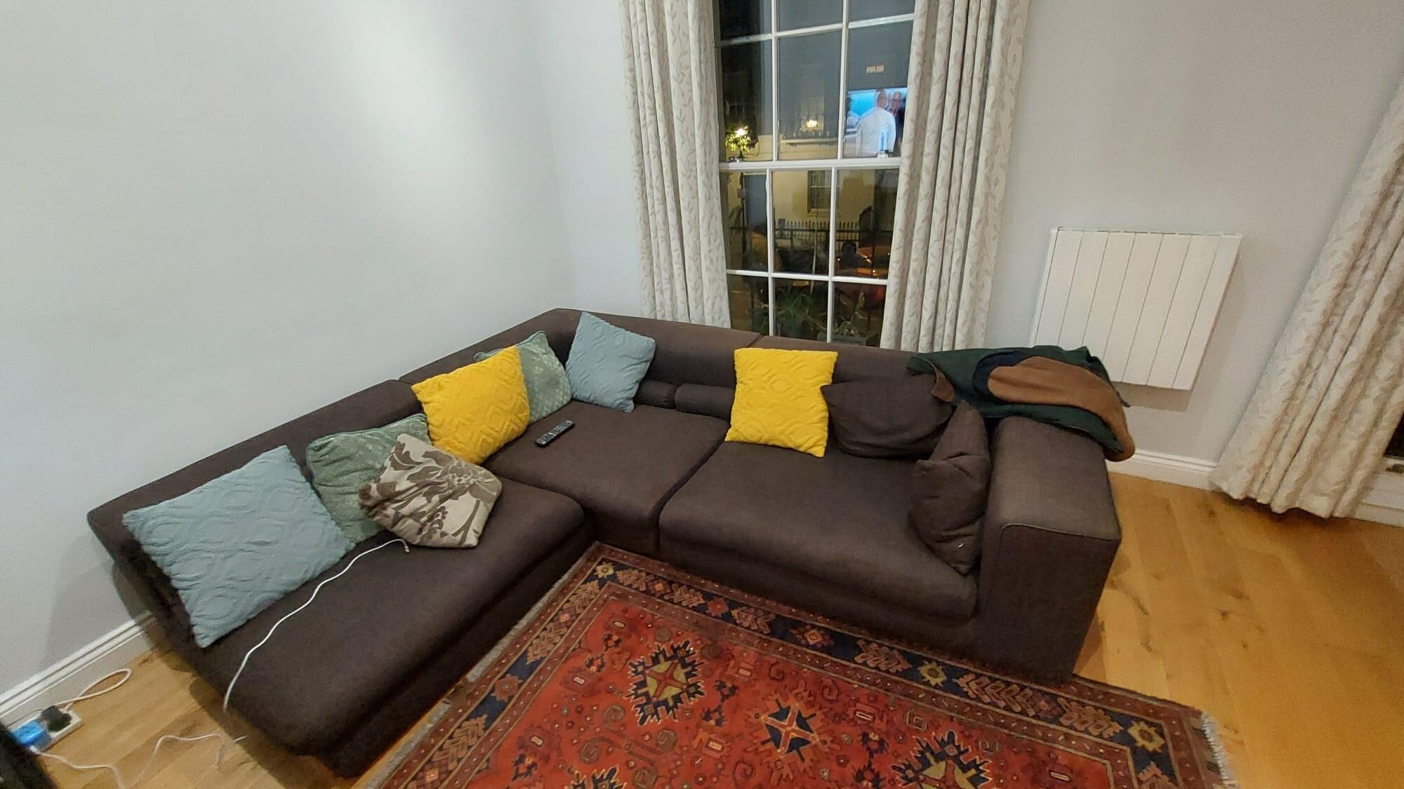 Living Room furniture is very low to the ground. If I took the TV remote control and stood it on the floor, the furniture is just a tiny little bit higher than the top level of the remote control.