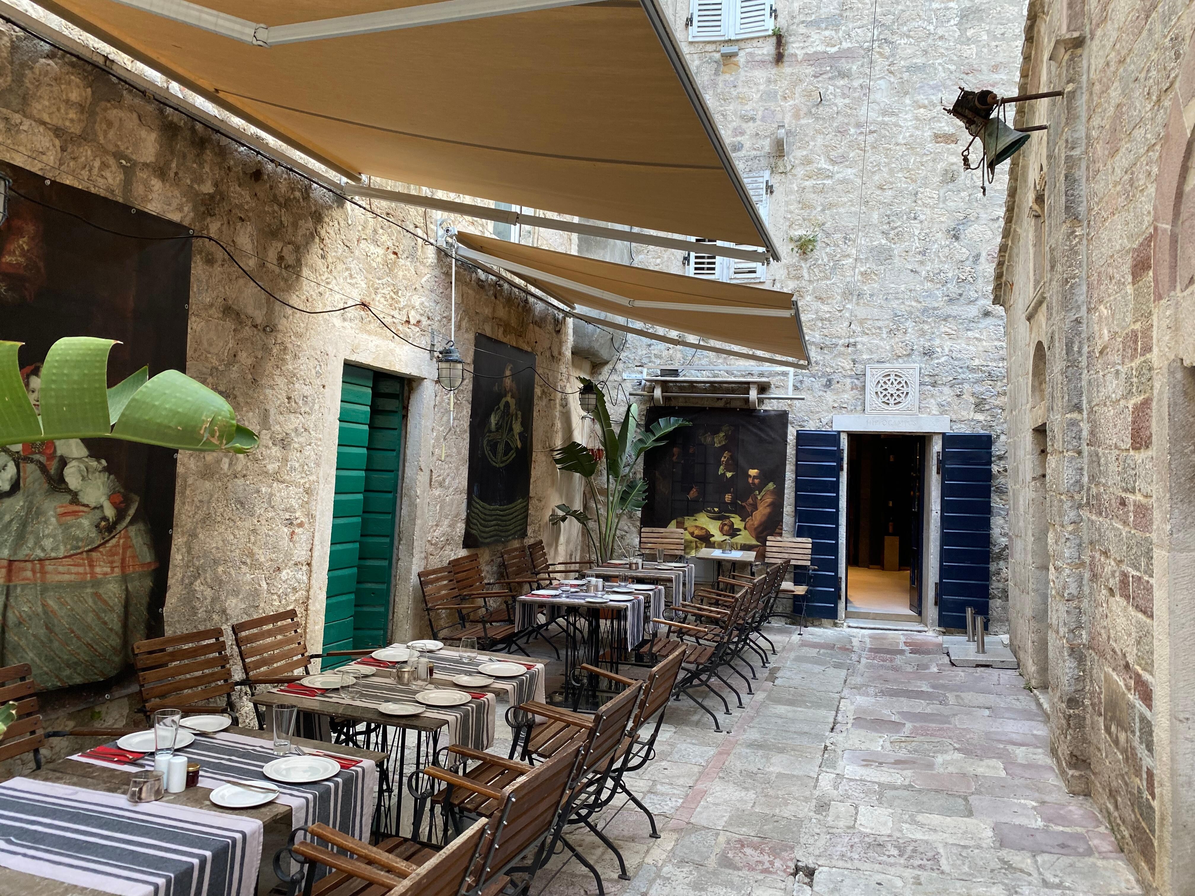 Outdoor breakfast area
