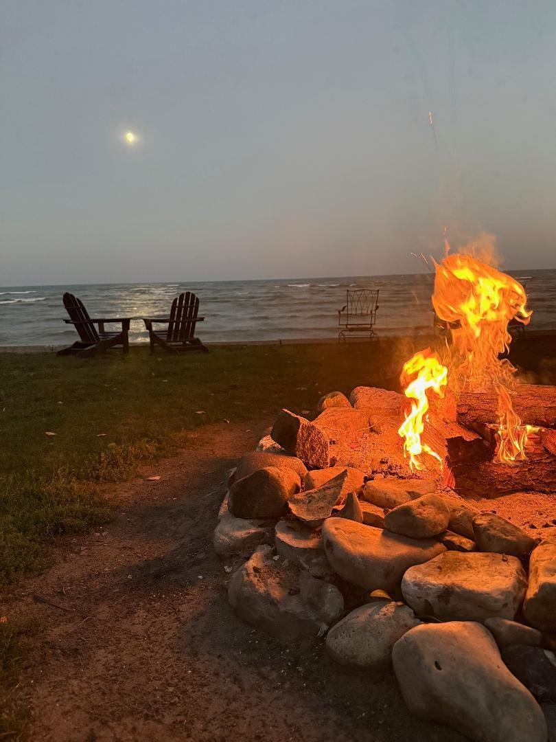 Moonlight on the lake for our bonfire.