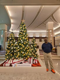 Christmas decorations in the lobby. Photo
