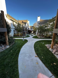 Well manicured grounds.