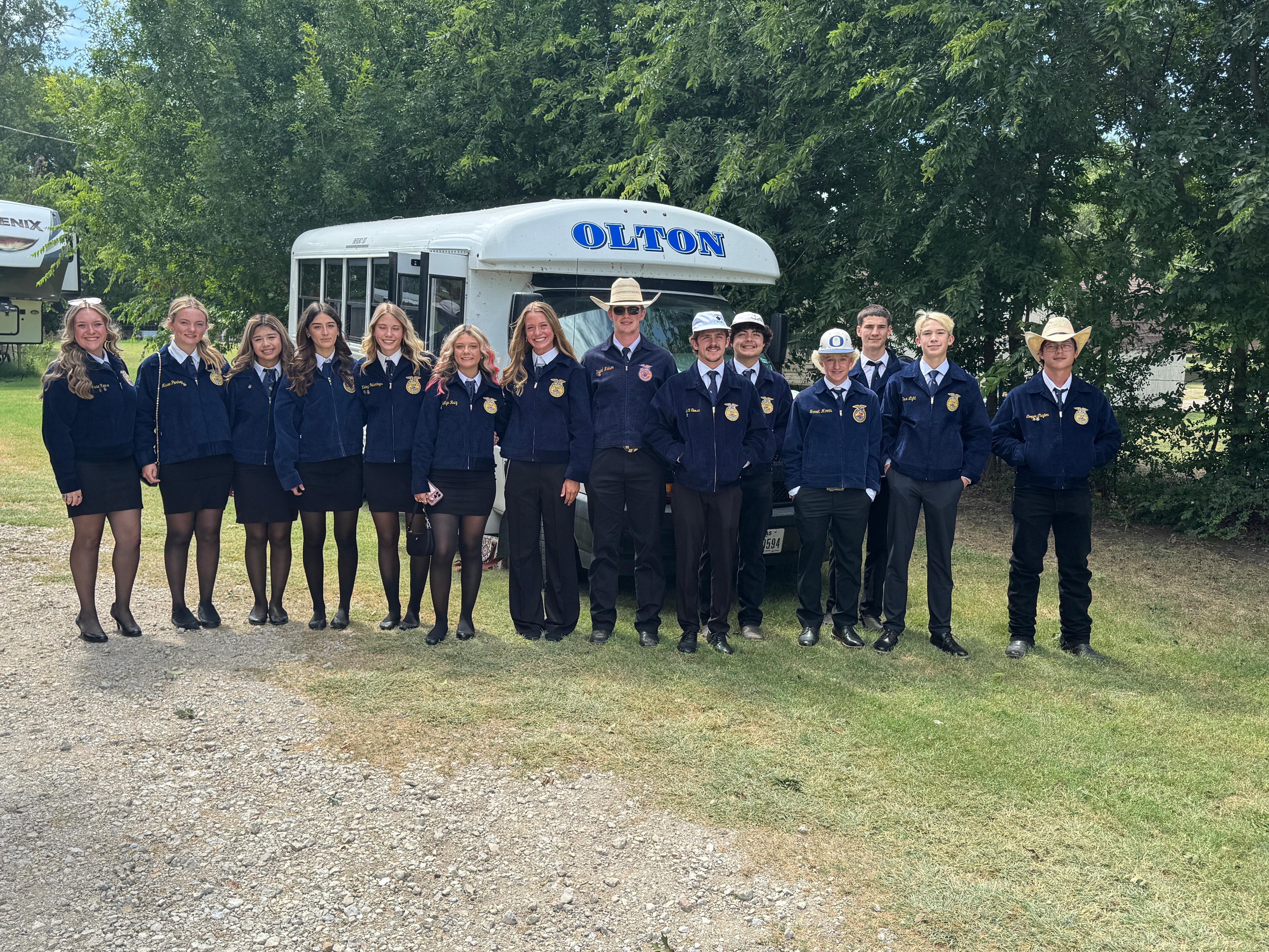 Our group in Official FFA Dress outside the property.