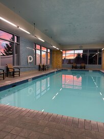 Still pool and beautiful sunset