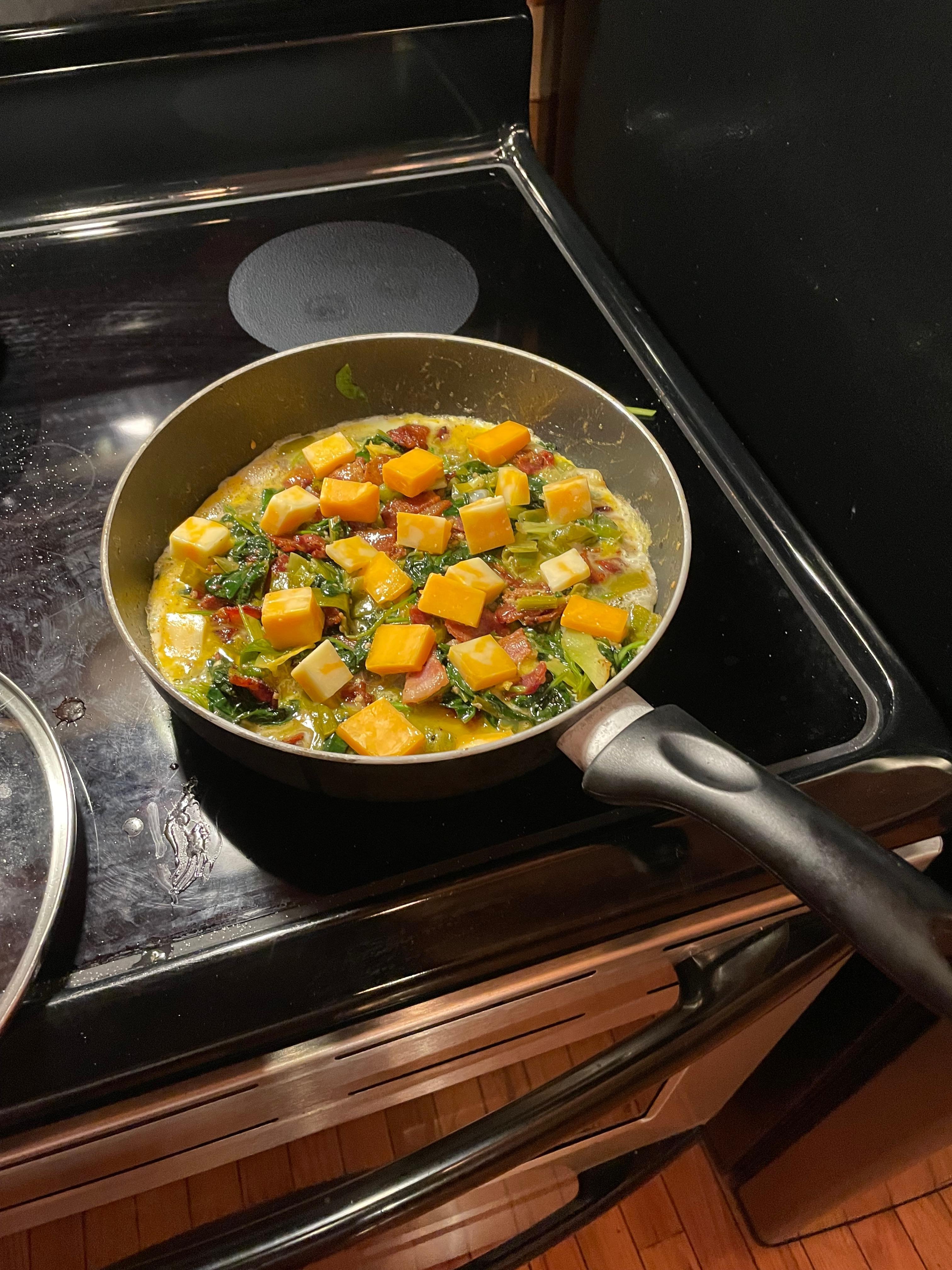 Dinner out last night! We had farm fresh eggs and with the Kroger not too far we were able to get what we needed for a delicious dinner! 