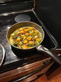 Dinner out last night! We had farm fresh eggs and with the Kroger not too far we were able to get what we needed for a delicious dinner!