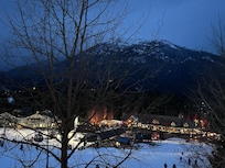 Night view from the porch of the blackcomb gondola
