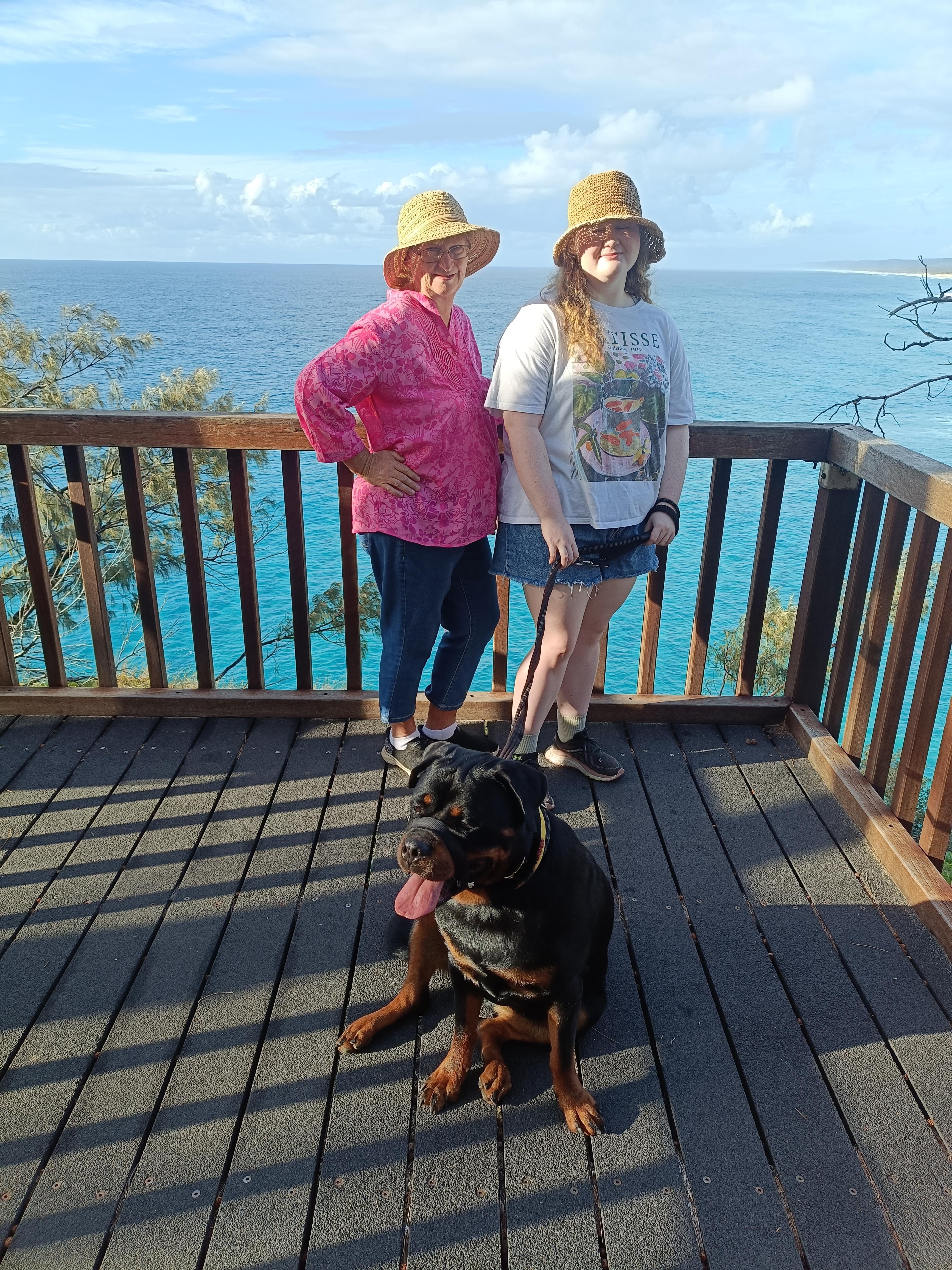 On a viewing platform on the gorge walking track