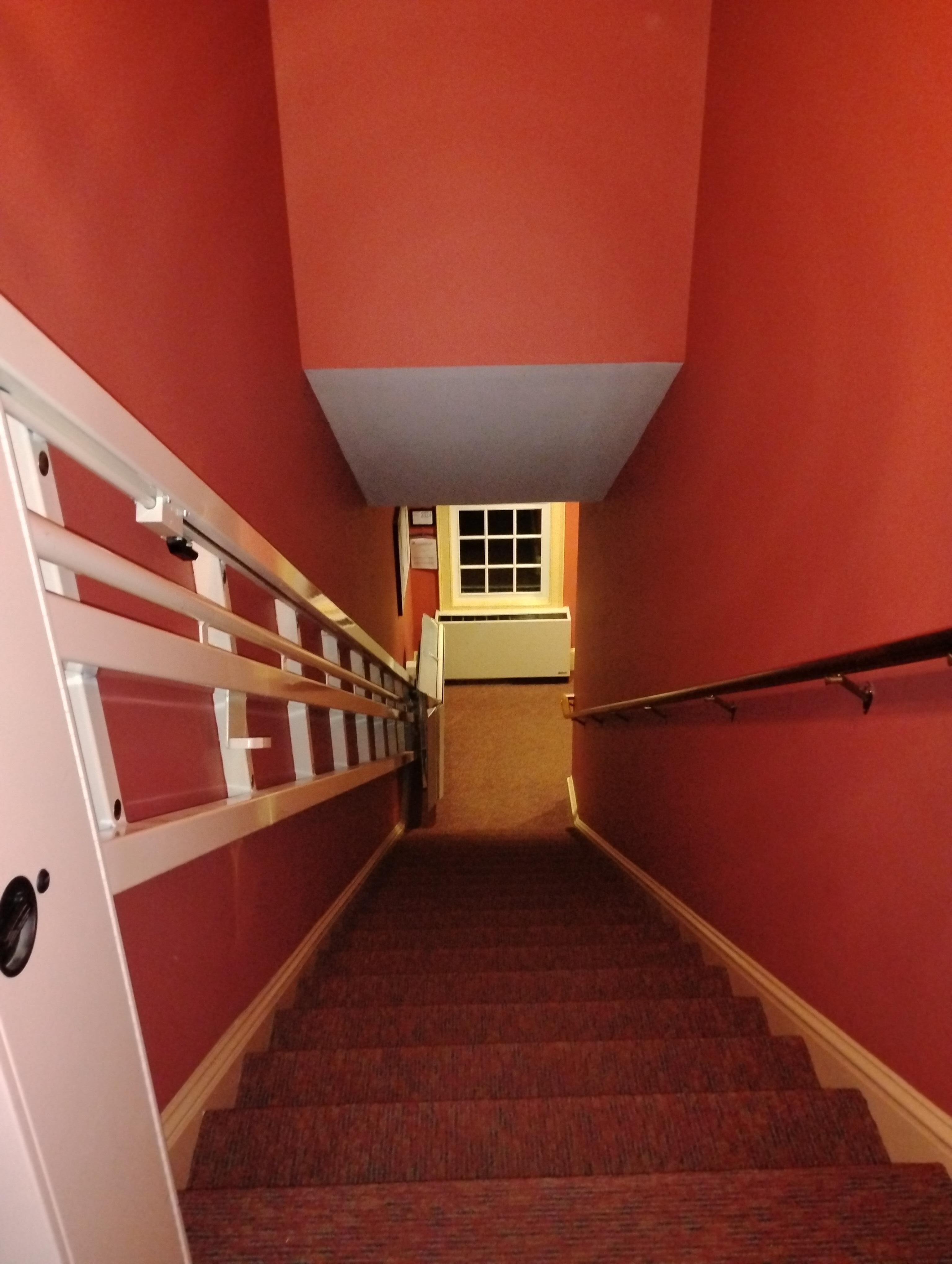 We lugged our luggage up and down these stairs 