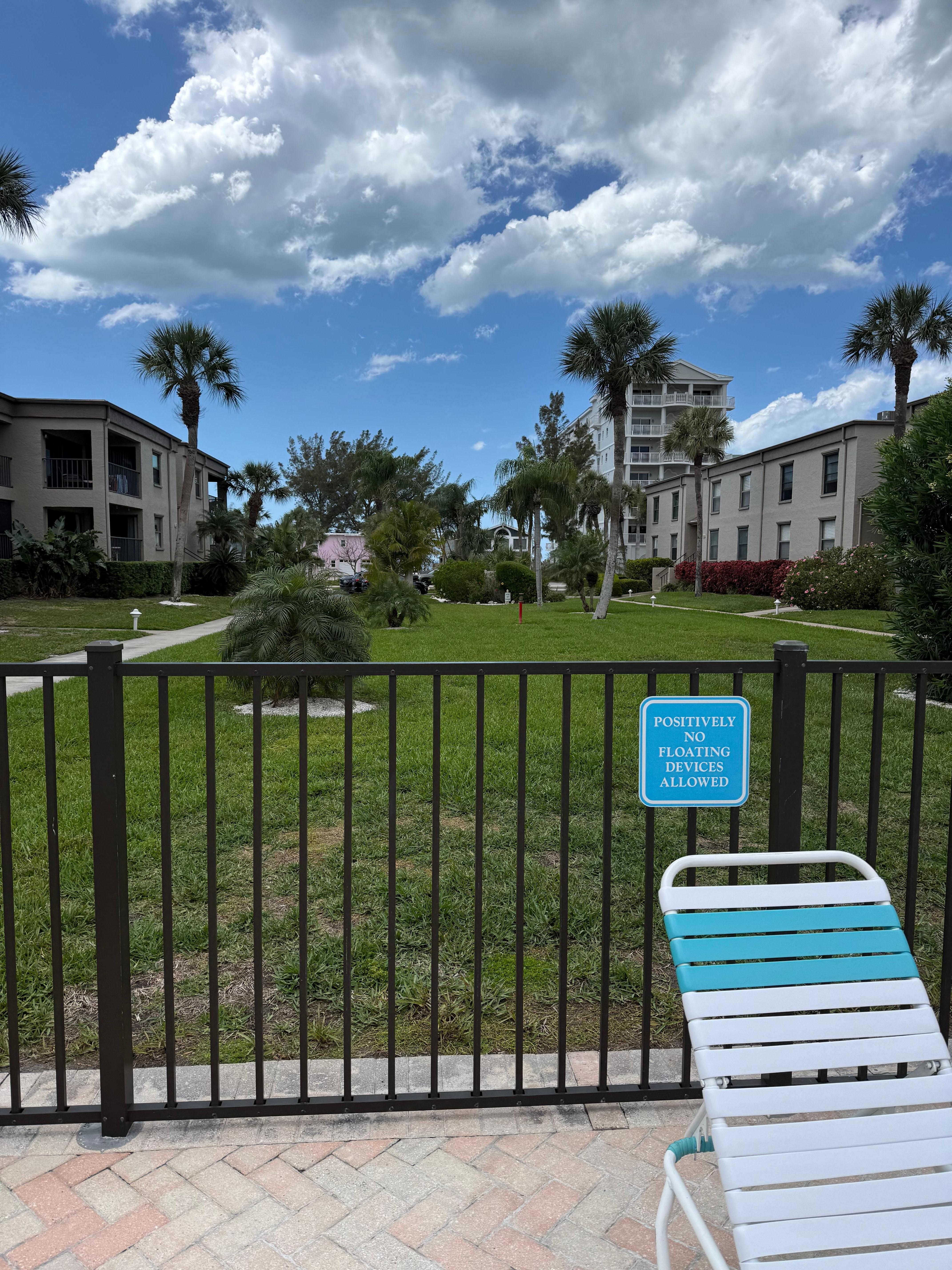 View towards Gulf Blvd when standing by pool. 