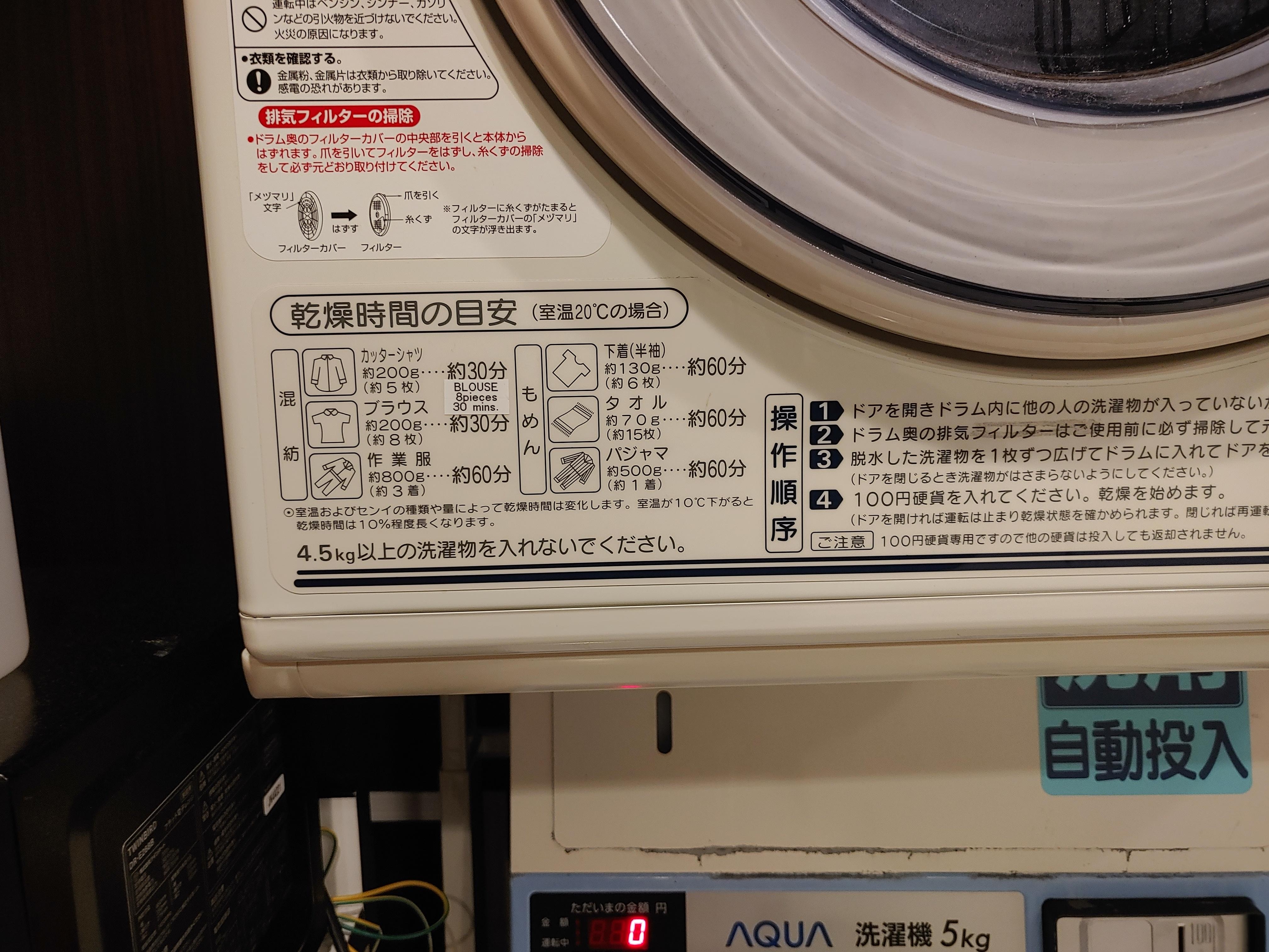 By this math, a 4.5kg washed load would take over 8 hours. 