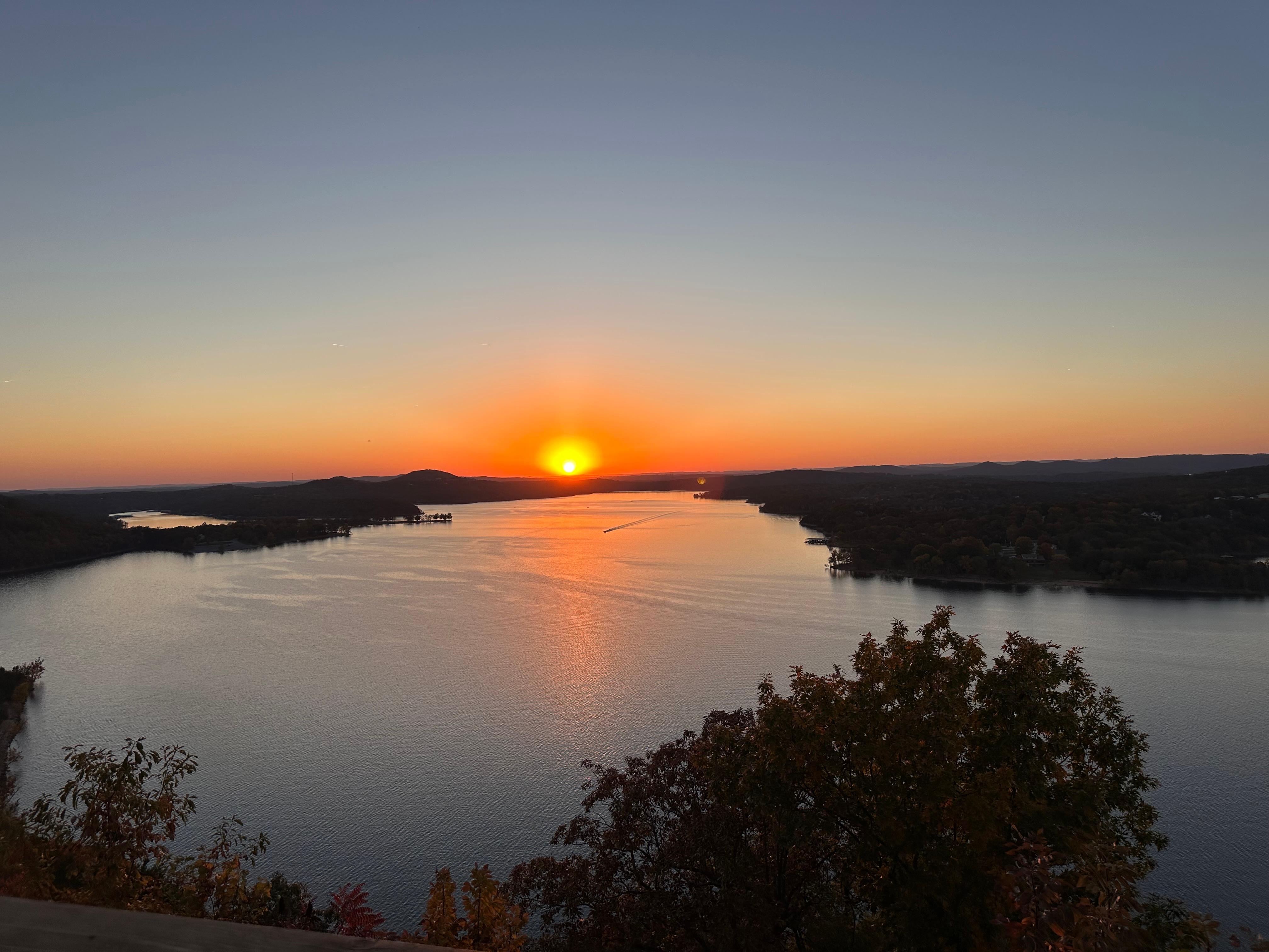 View from deck at sunset