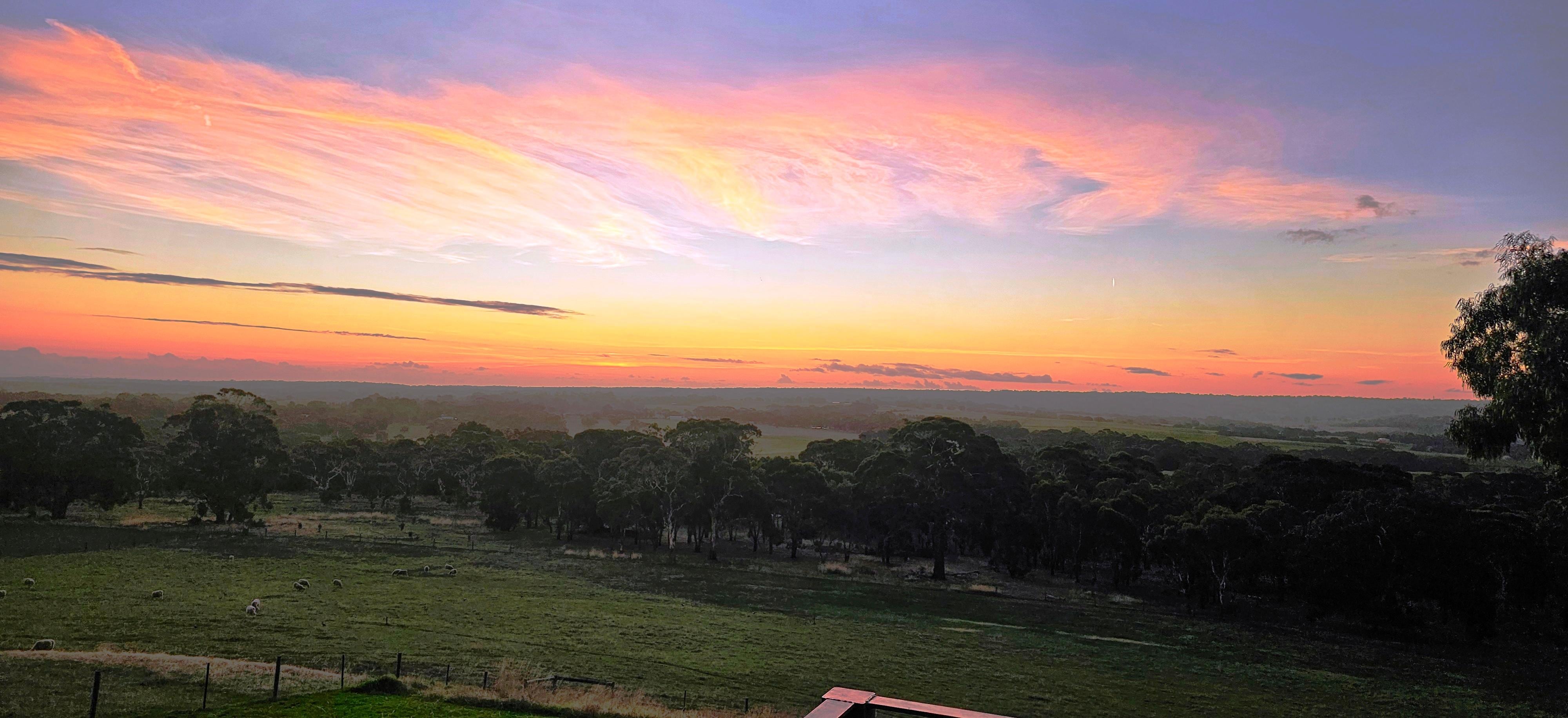 Setting sun to match a Samuels Gorge shiraz!