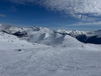A great sunny day on the ski slopes of Whistler and Blackcomb mountains!