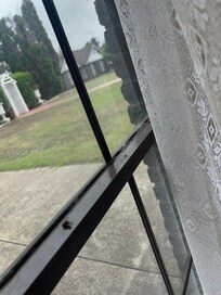 Windows were all covered in filth.