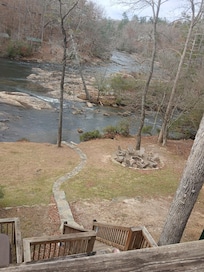 River shot from balcony of 1st floor balcony of 1st guest room