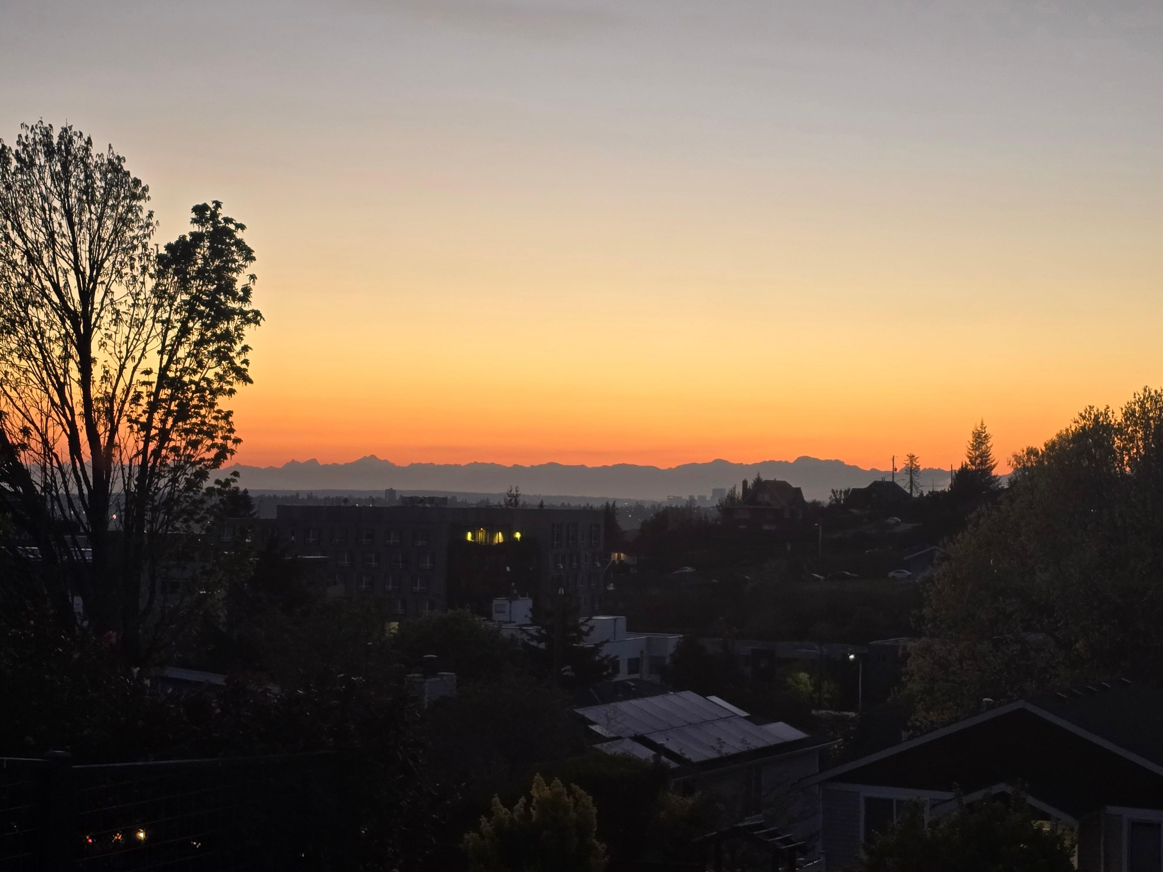 View from living room during sunrise