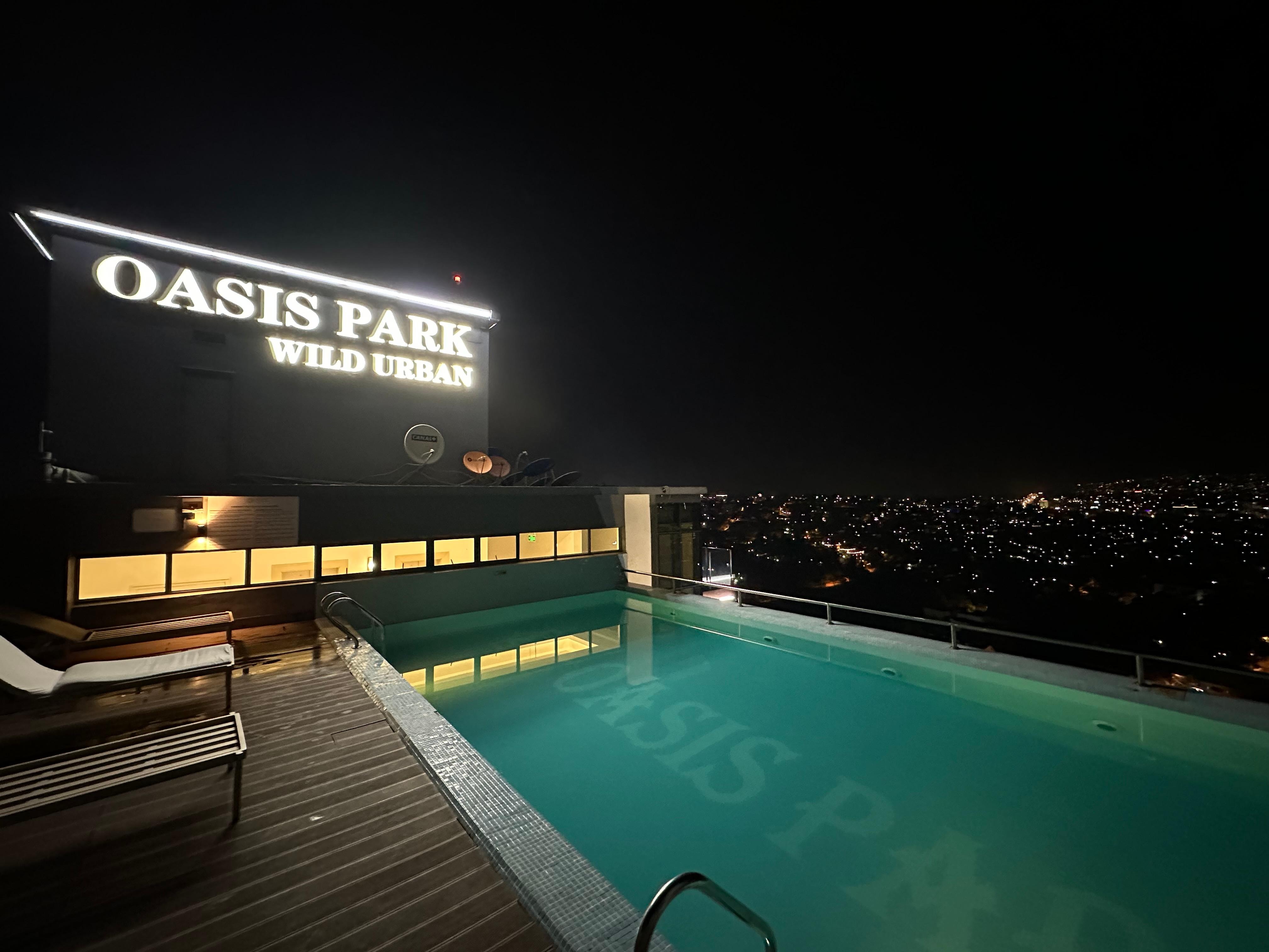 Rooftop pool overlooking the city 
