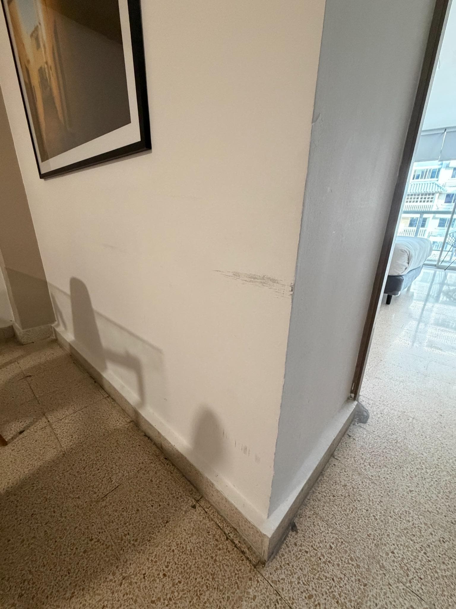 Dirty scuffed walls 