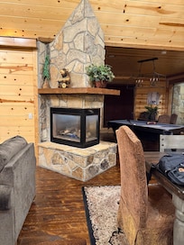 Love the indoor fireplace.