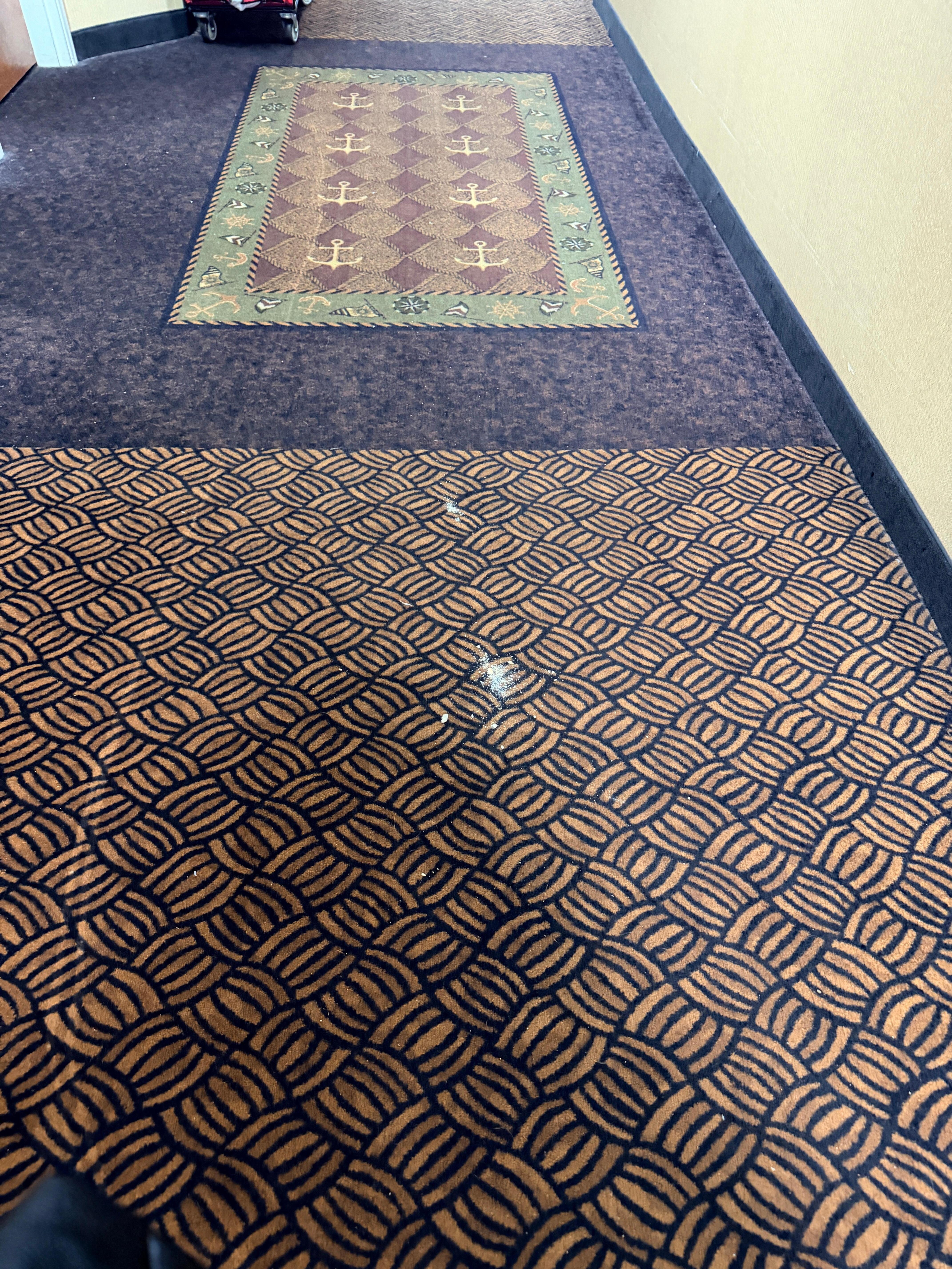 Crackers smashed in the carpet