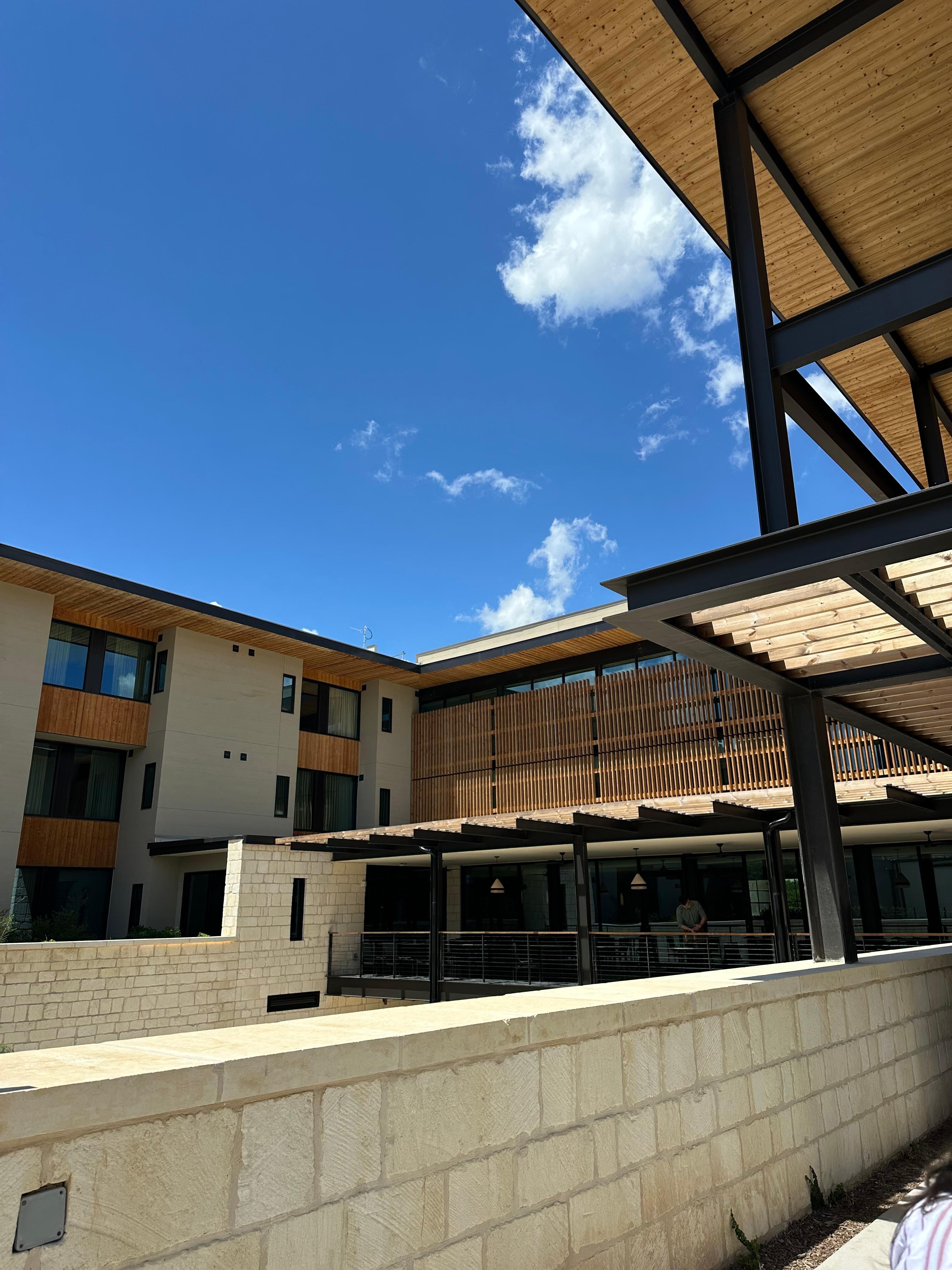Pool overhang/outdoor dining.