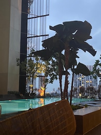 Pool area in early evening