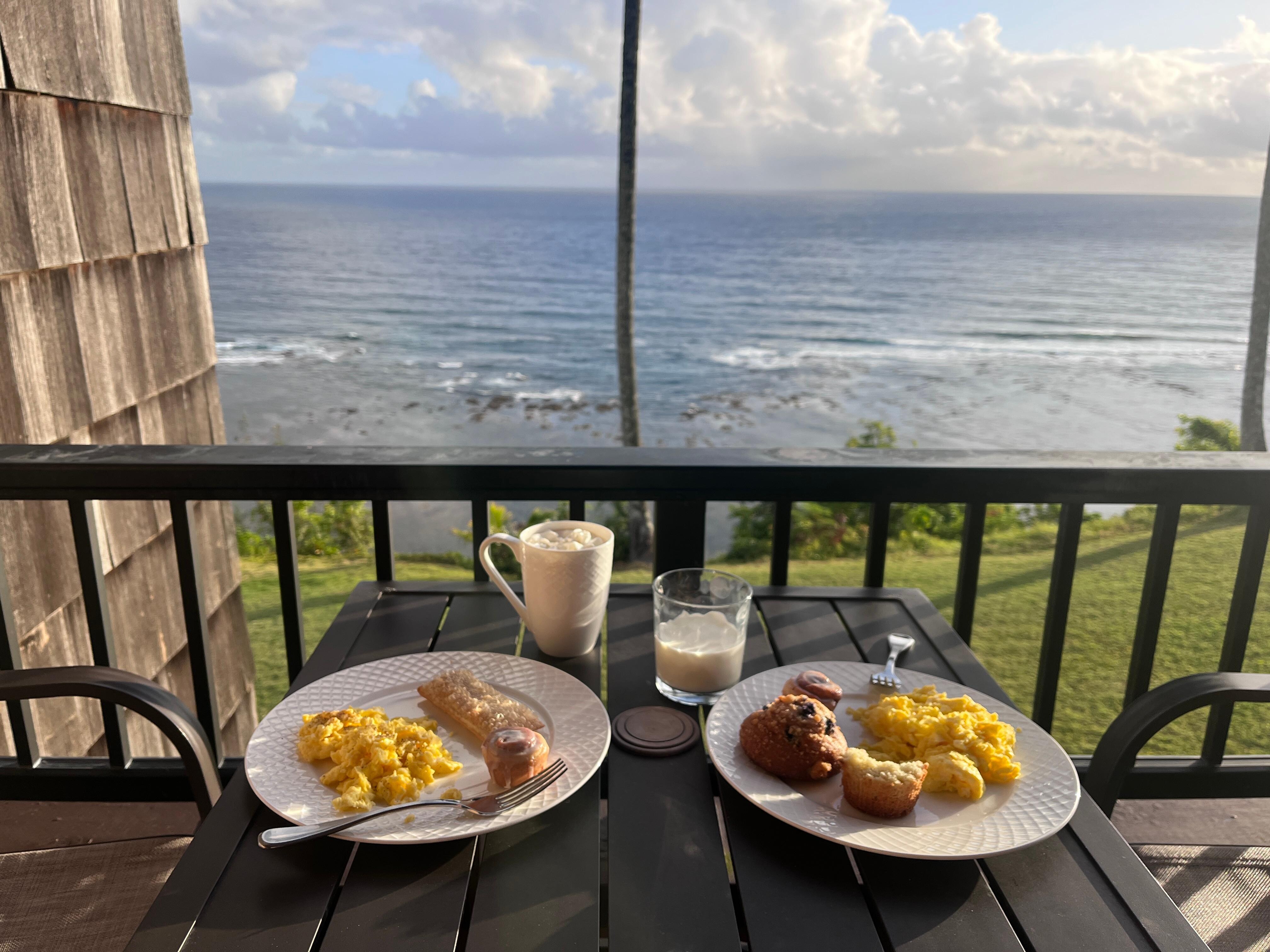 Breakfast on the Lanai everyday for sunrise!