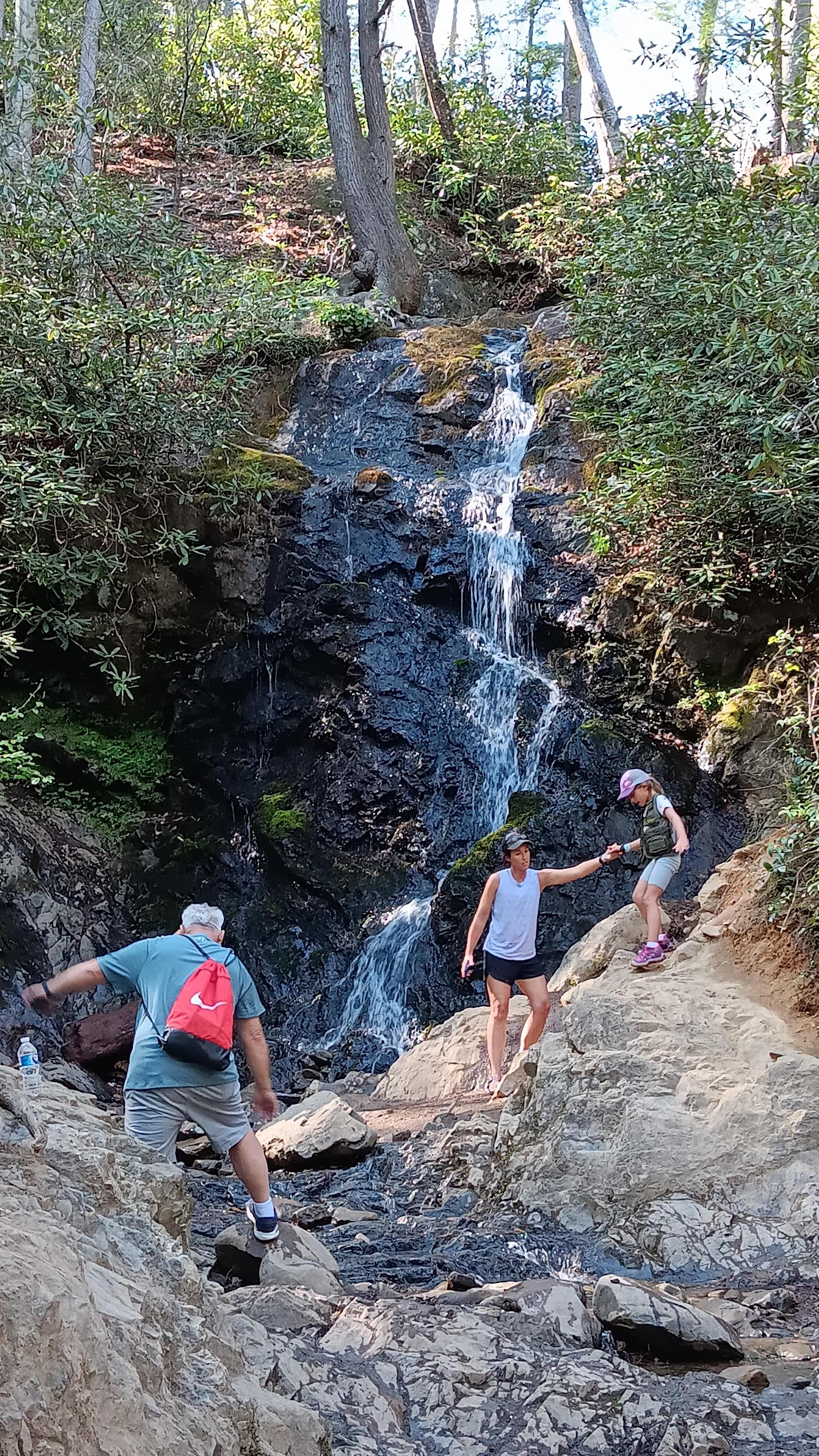 Smokey Mountain trail waterfall 