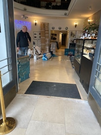 No reception - hotel reception floor being stripped and revarniahed (fumes into bedrooms)