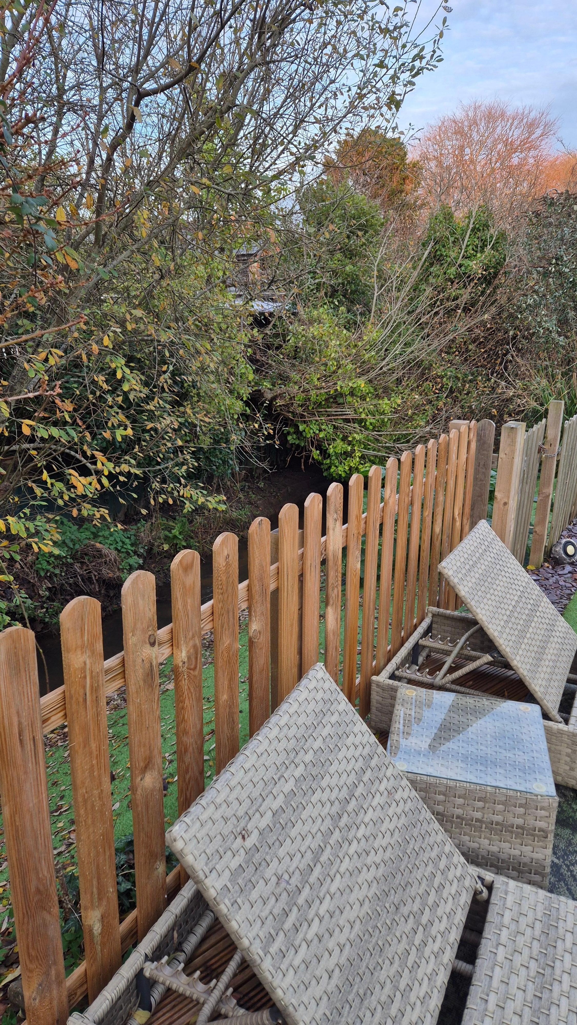 Right by a little stream.