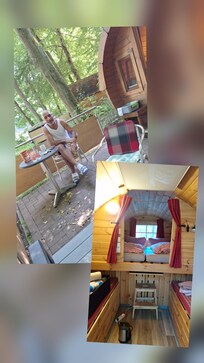 Blick in das Fass und davor.