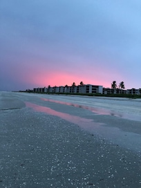 Sunset on condo beach