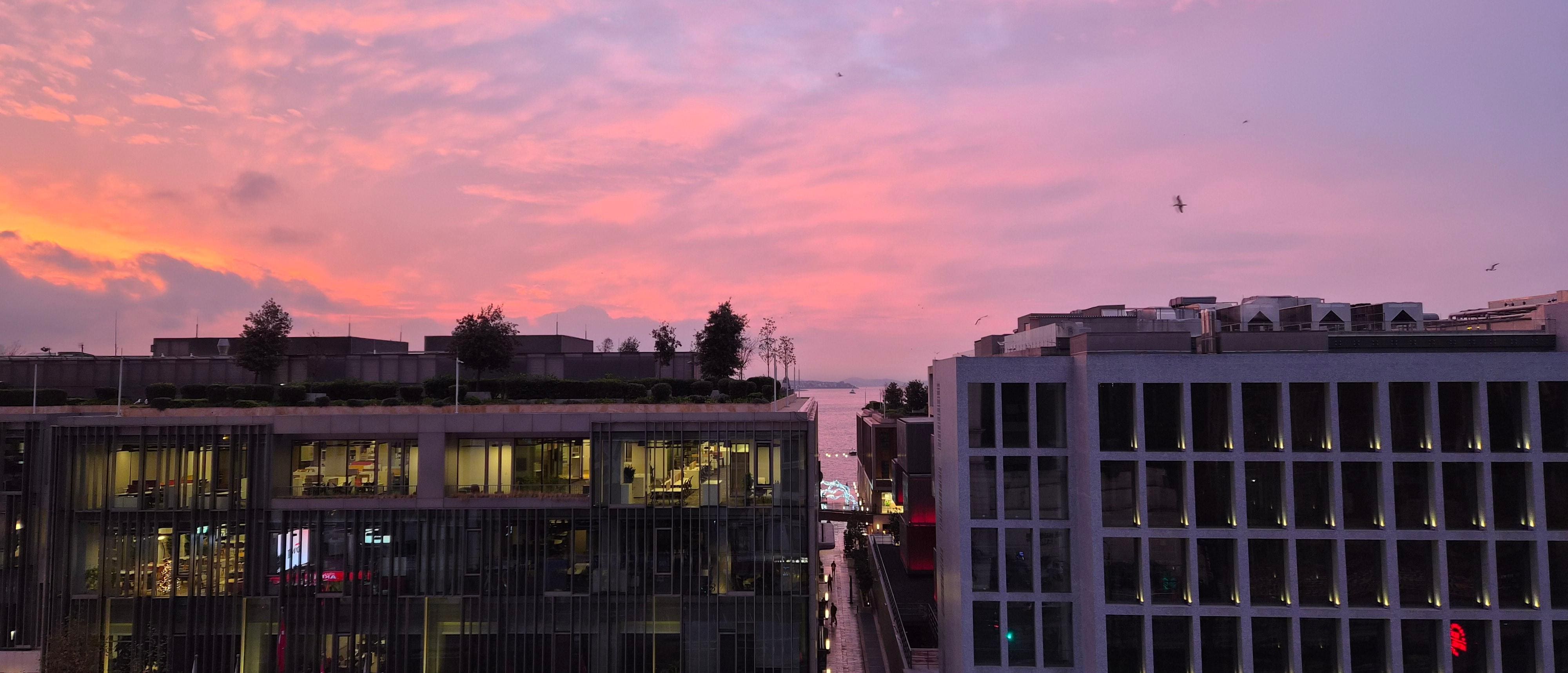 Sonnenaufgang, Ausblick aus dem Zimmer