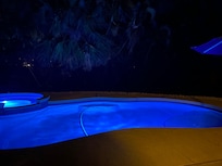 Pool at night, everything controlled with an app!