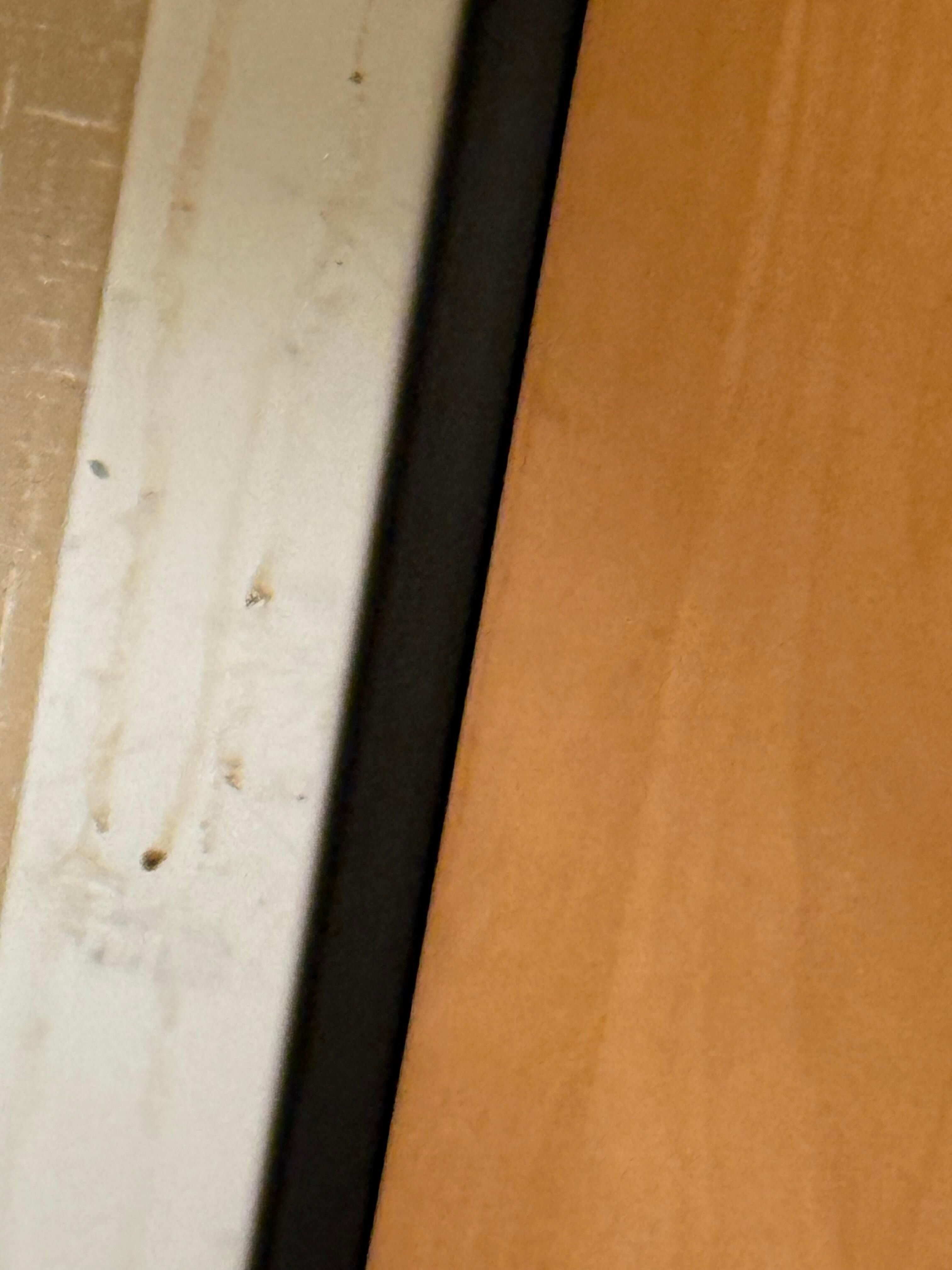 Nasty stuff running down door frame