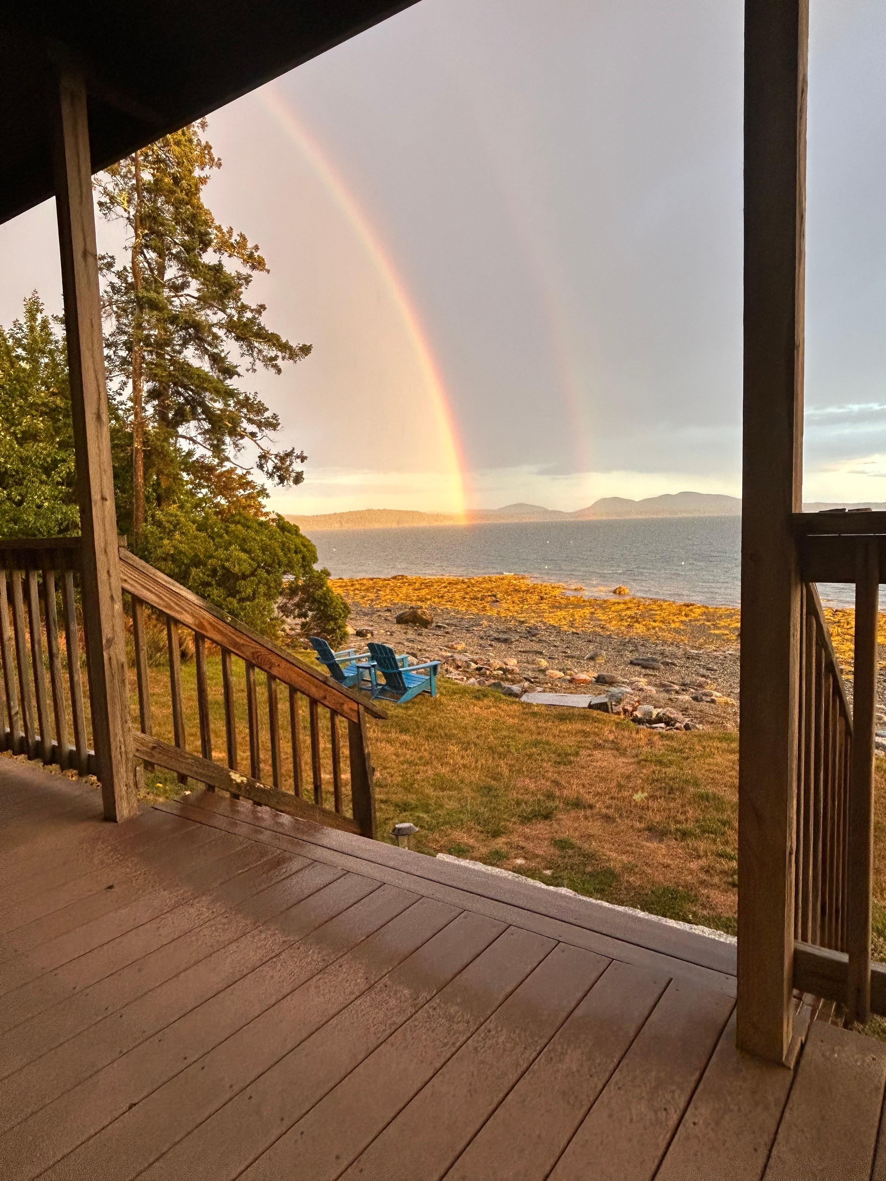 Treated to a beautiful rainbow after a quick shower. This is taken from the deck