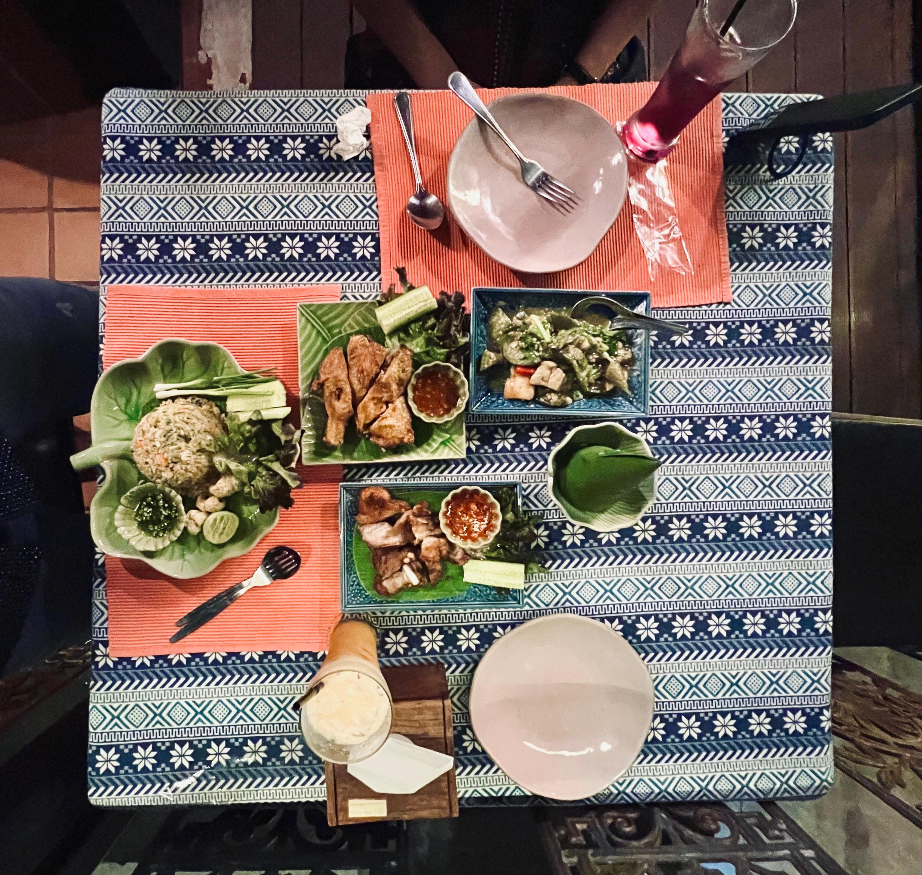 Our meal on the restaurant terrace! Soooo good! 