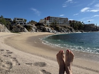 The beach two minutes from our VRBO.