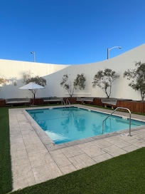 The pool area.