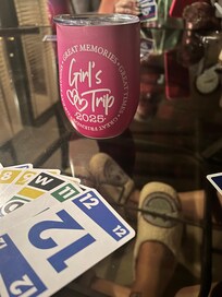 Just cocktails and cards for the girls!