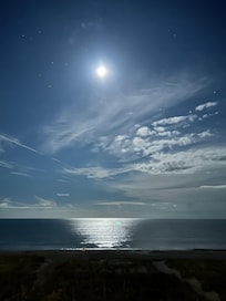 The moon’s reflection on the ocean