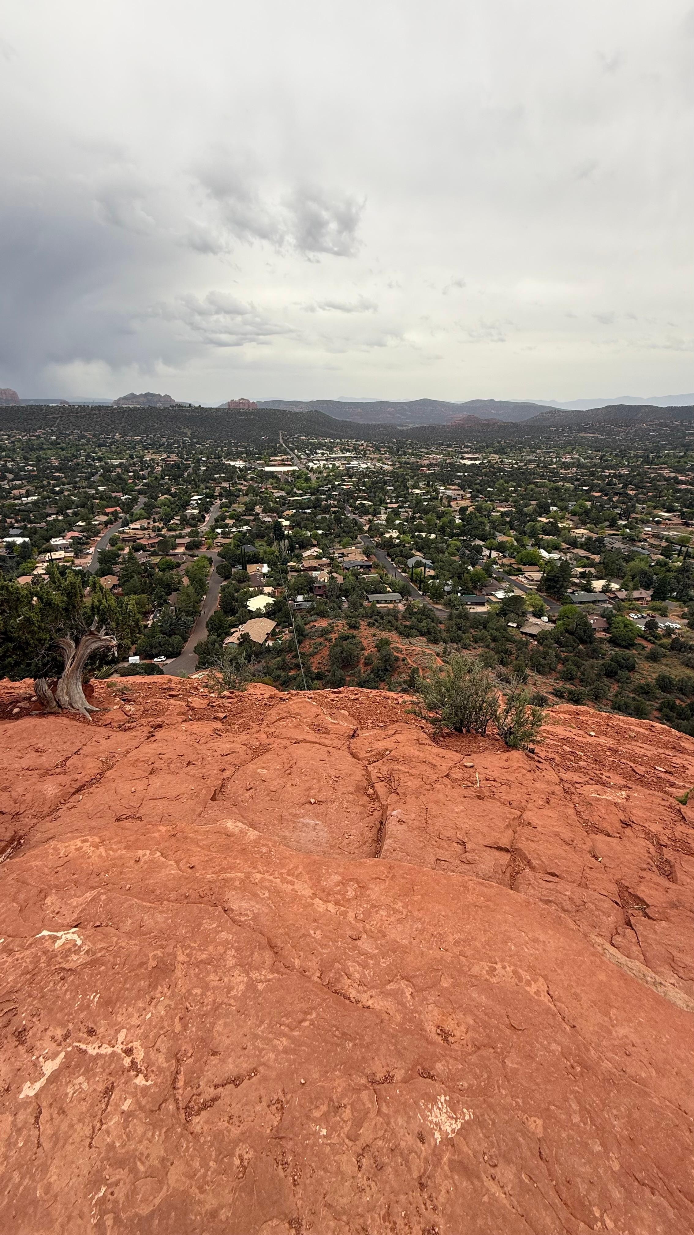 Looking out towards the house at top of the trail