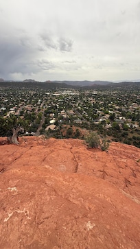 Looking out towards the house at top of the trail