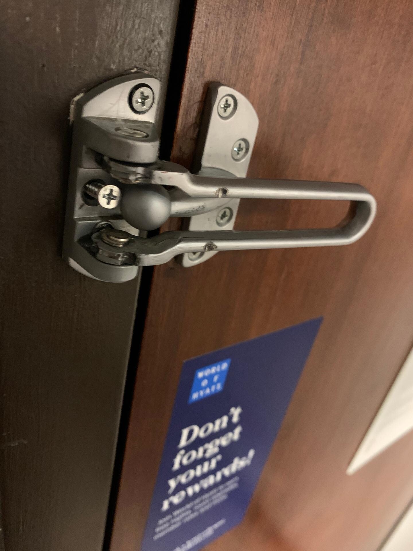 Broken security swing bar