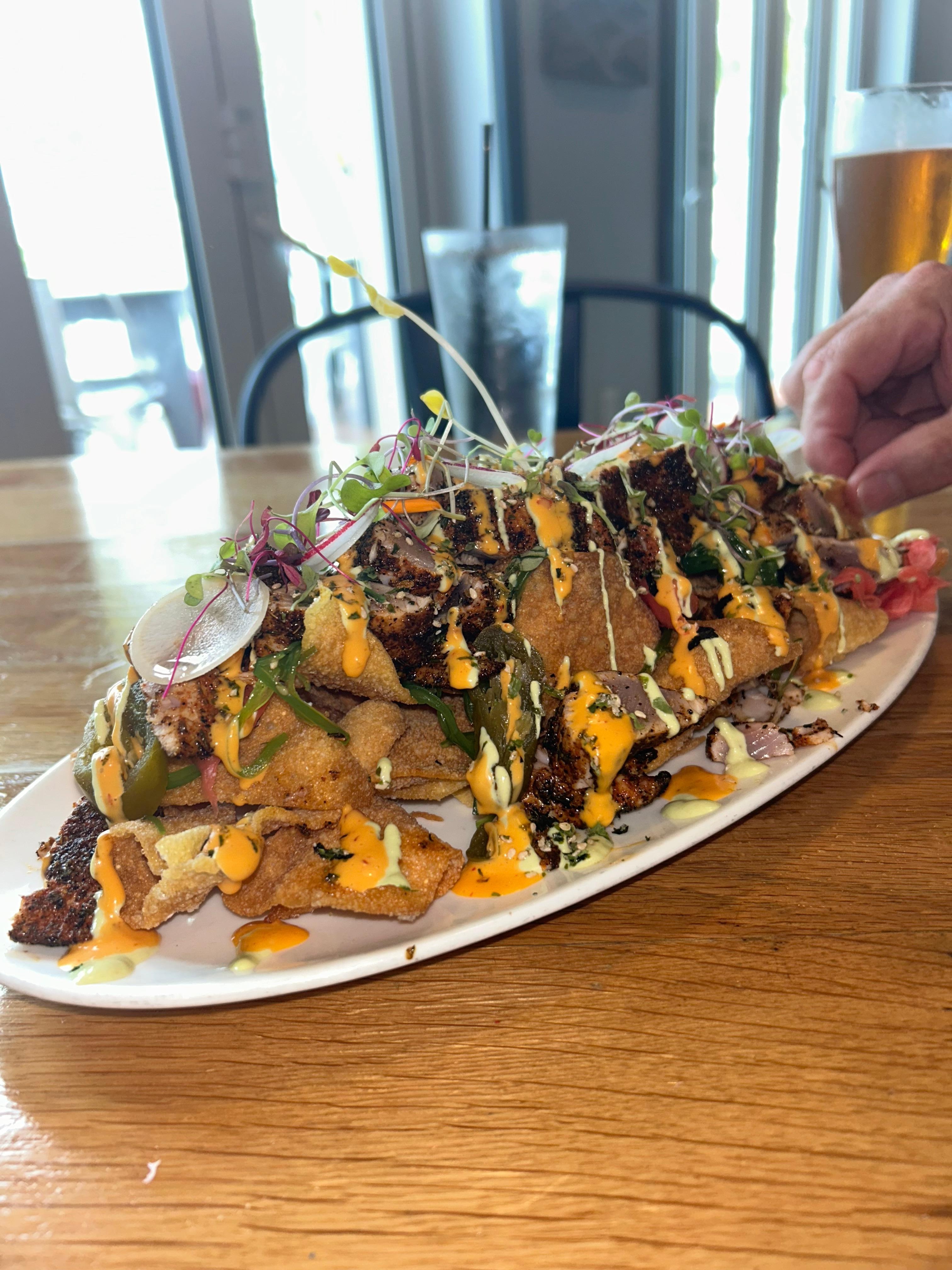 Tuna nacho at Angler’s restaurant 