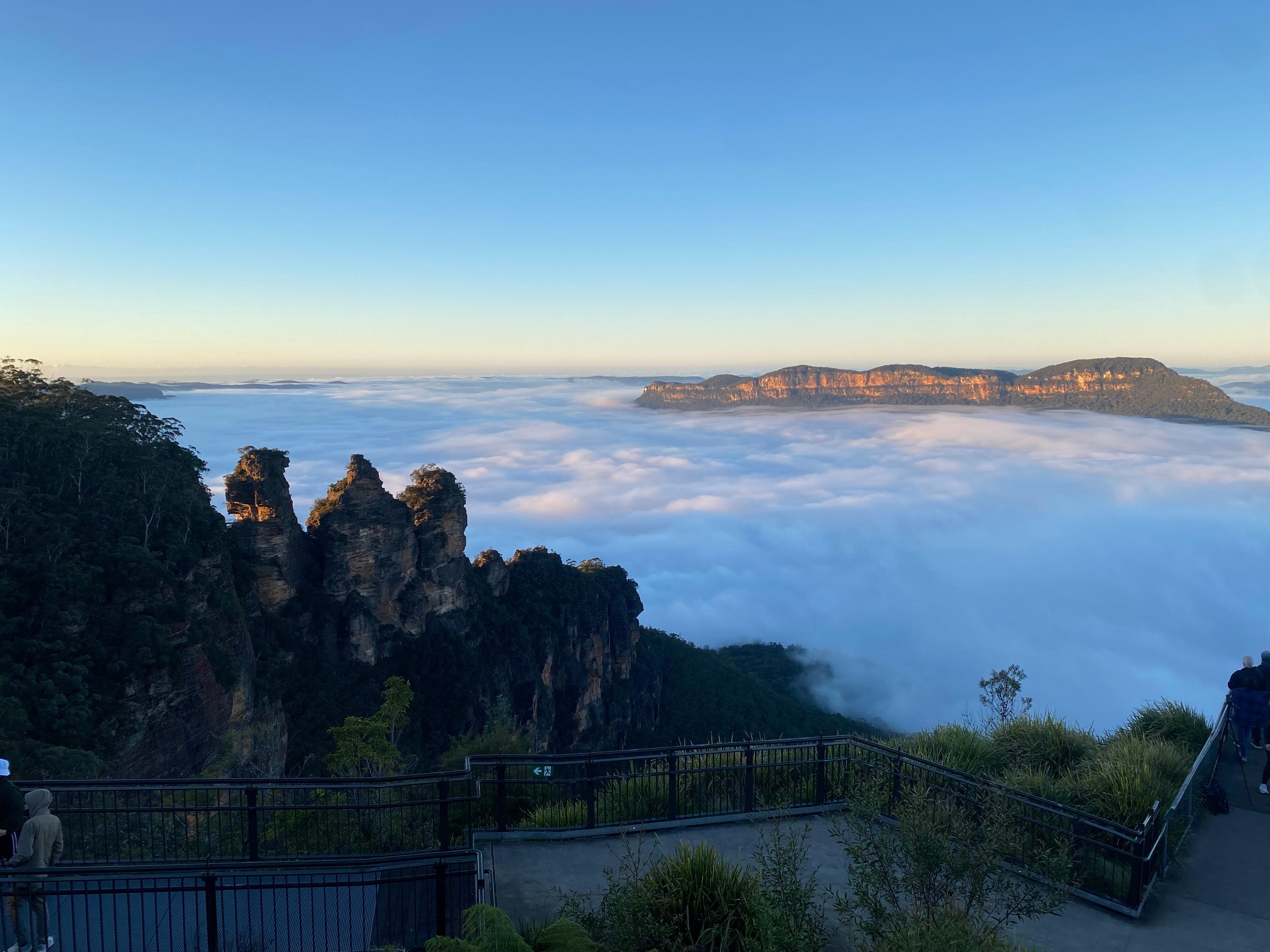 Early morning walk to The Three Sisters