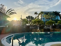 Beautiful pool area in the center.