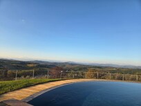 The evening sunset by the pool.