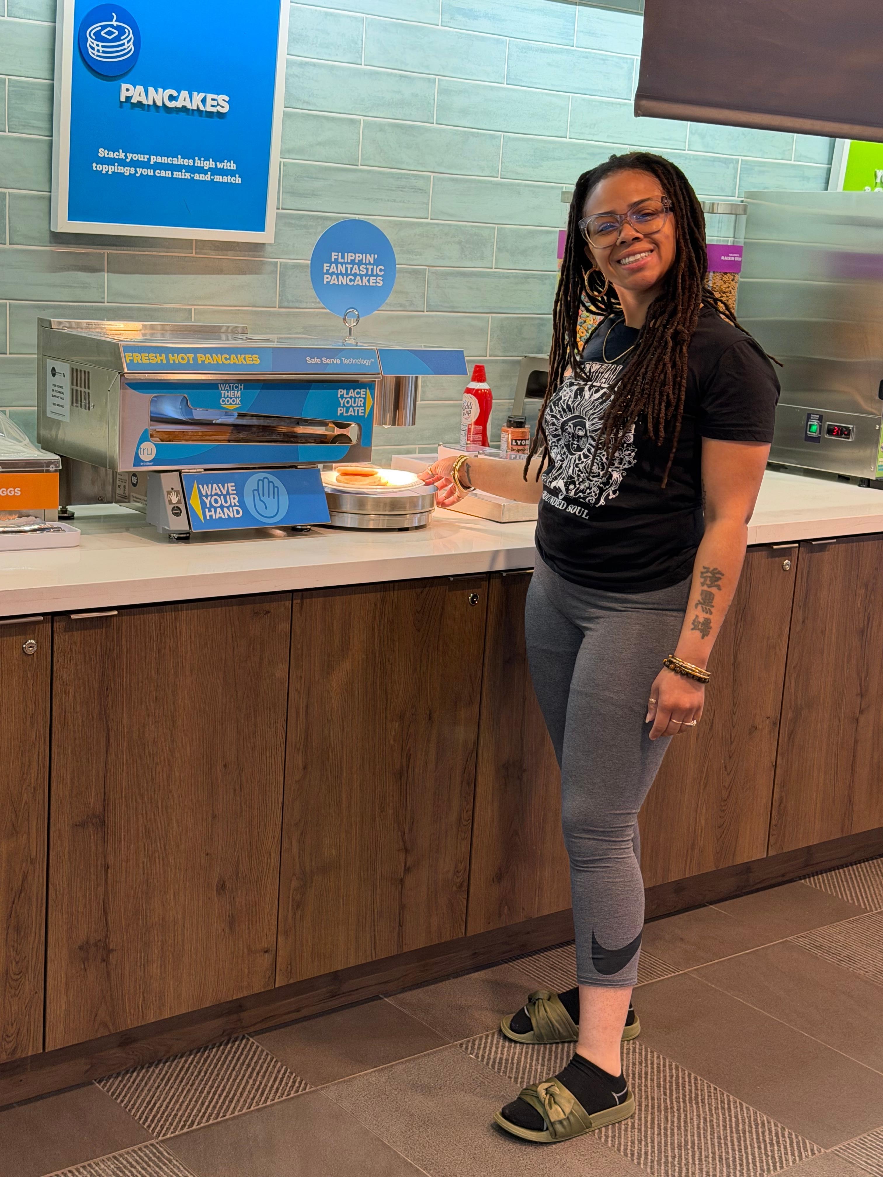 Breakfast, Quick Serve Pancake Maker. Just wave your hand.